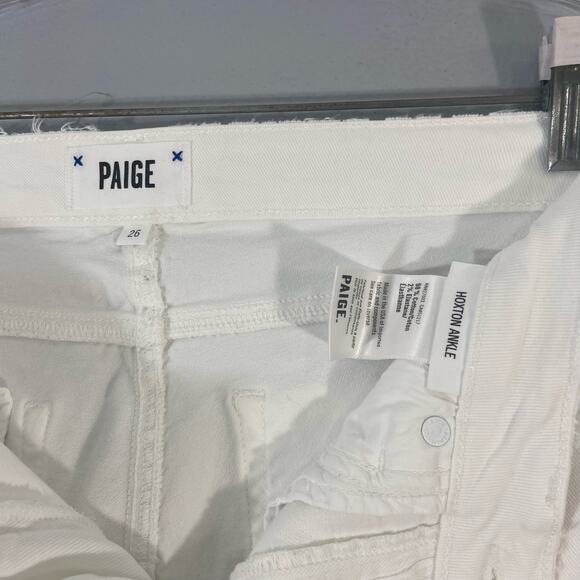 PAIGE Hoxton Ankle Distressed White Jean - Picture 5 of 9